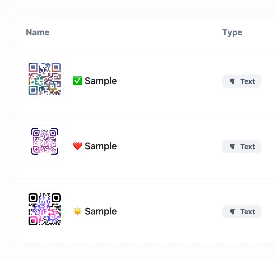 لقطة شاشة لصفحة نظام رموز QR في التطبيق